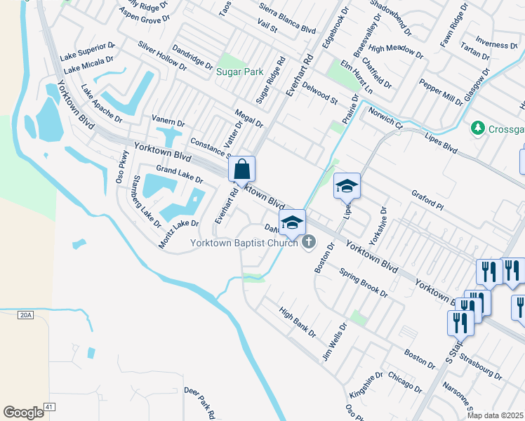 map of restaurants, bars, coffee shops, grocery stores, and more near 7643 San Angelo Drive in Corpus Christi