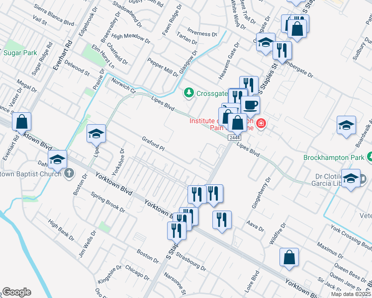 map of restaurants, bars, coffee shops, grocery stores, and more near 5502 Henderson in Corpus Christi