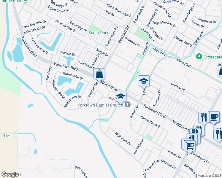 map of restaurants, bars, coffee shops, grocery stores, and more near 7643 San Angelo Drive in Corpus Christi