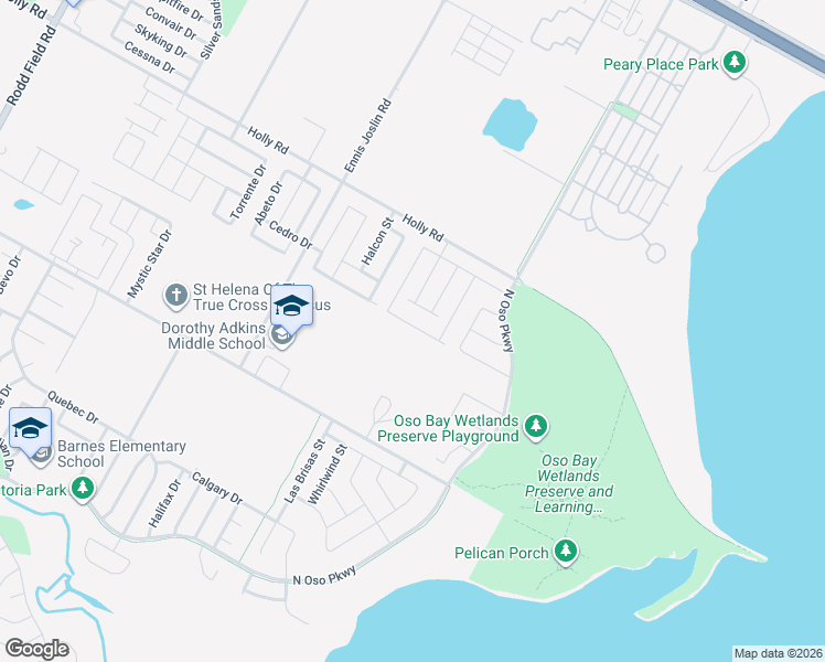 map of restaurants, bars, coffee shops, grocery stores, and more near 8033 Pavo Real Street in Corpus Christi