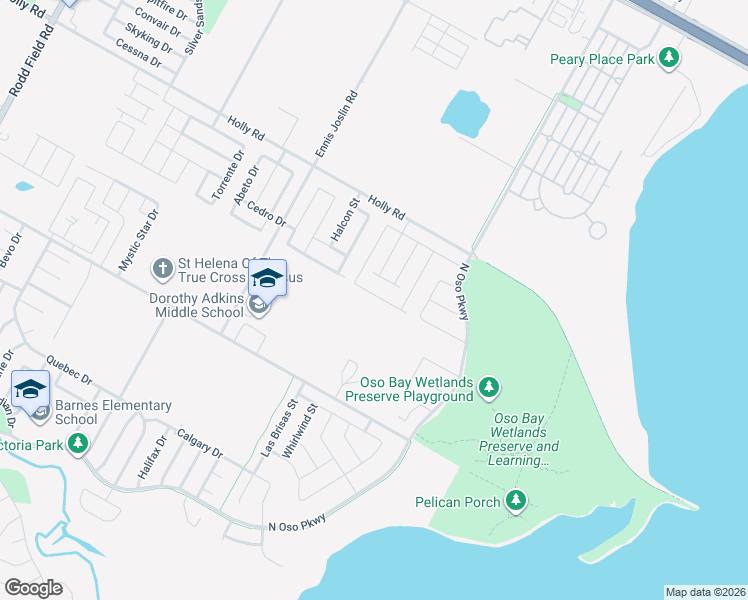 map of restaurants, bars, coffee shops, grocery stores, and more near 8033 Pavo Real Street in Corpus Christi