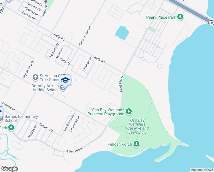 map of restaurants, bars, coffee shops, grocery stores, and more near 2230 Spoonbill Drive in Corpus Christi
