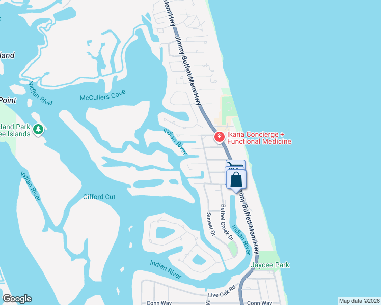 map of restaurants, bars, coffee shops, grocery stores, and more near 718 Tides Road in Vero Beach