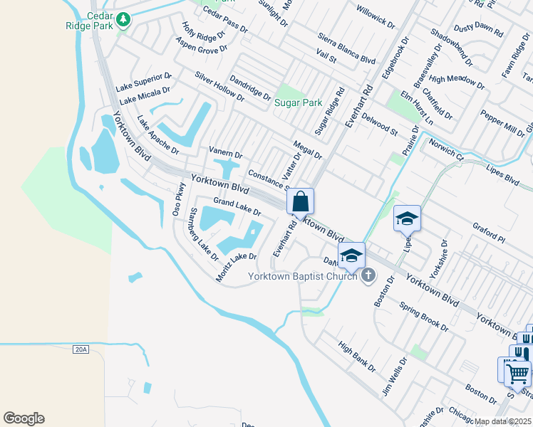 map of restaurants, bars, coffee shops, grocery stores, and more near 4718 Grand Lake Drive in Corpus Christi