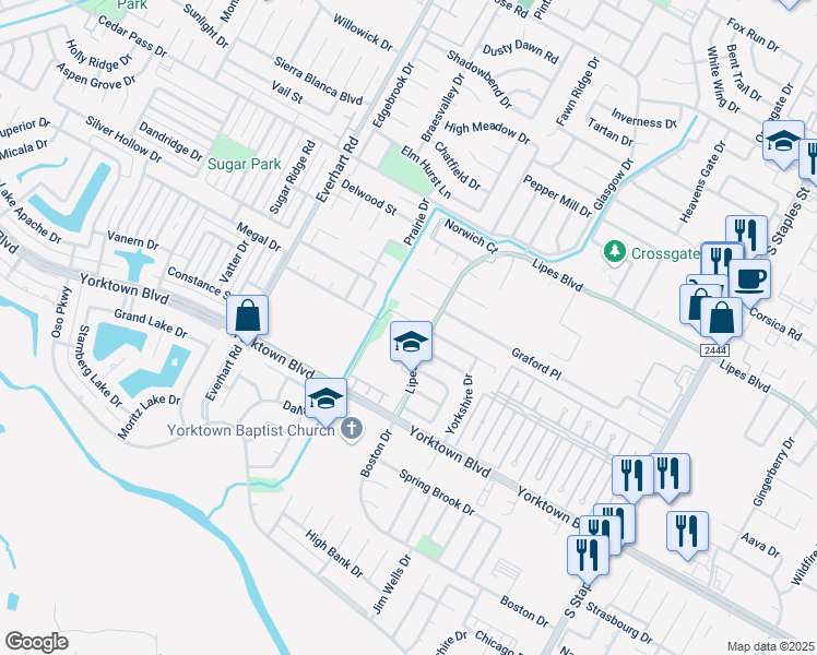 map of restaurants, bars, coffee shops, grocery stores, and more near 5017 Lethaby Drive in Corpus Christi