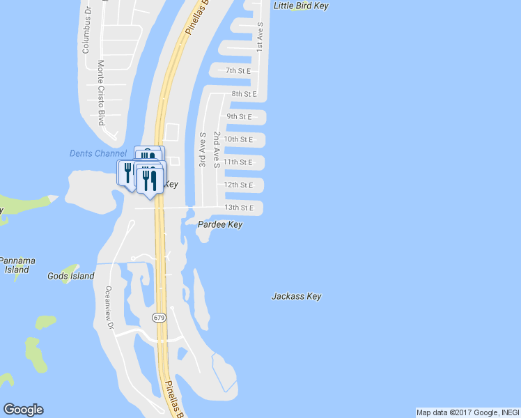 map of restaurants, bars, coffee shops, grocery stores, and more near 100 13th Street East in Saint Petersburg