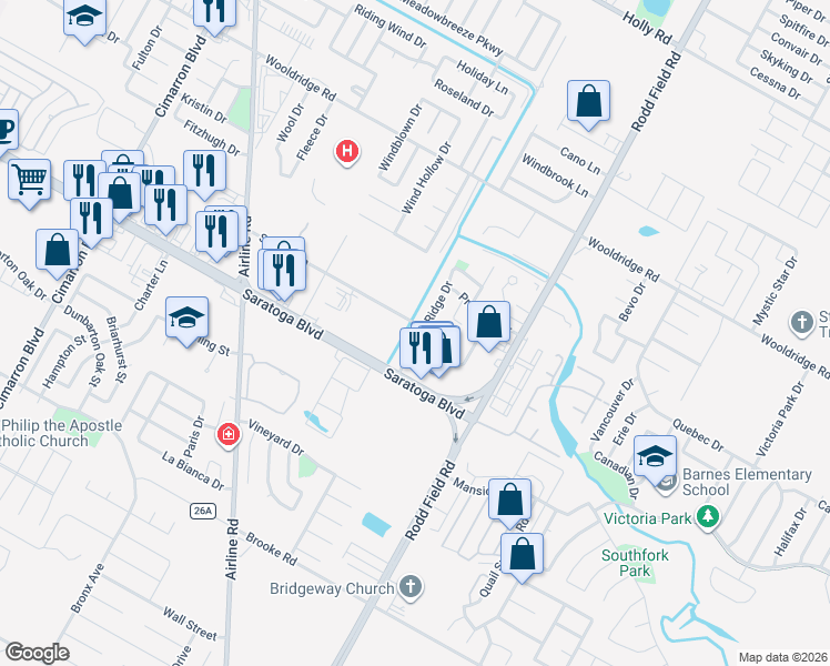 map of restaurants, bars, coffee shops, grocery stores, and more near 2729 Summer Ridge Drive in Corpus Christi