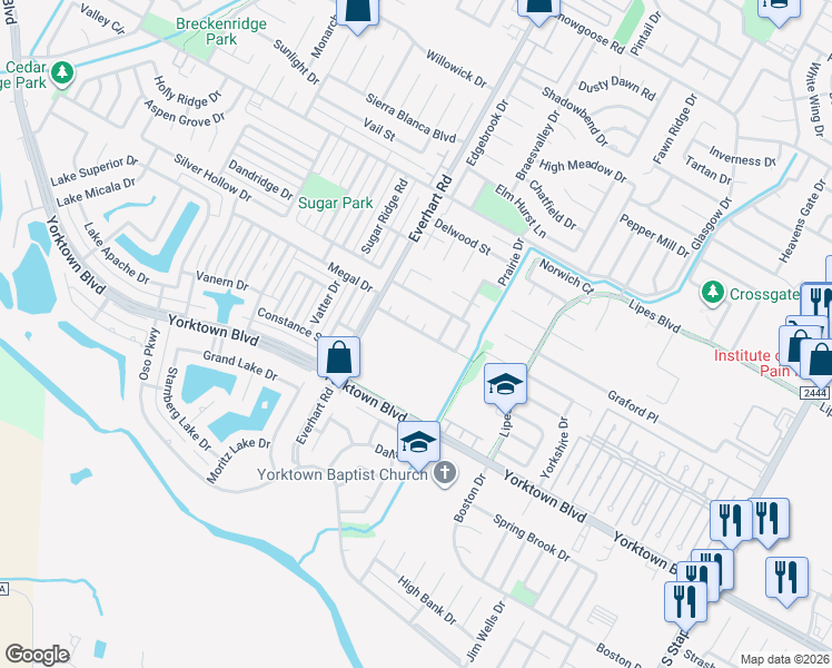 map of restaurants, bars, coffee shops, grocery stores, and more near 4837 Lake Nocona Drive in Corpus Christi