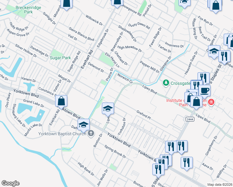 map of restaurants, bars, coffee shops, grocery stores, and more near 5025 Queen's Court in Corpus Christi