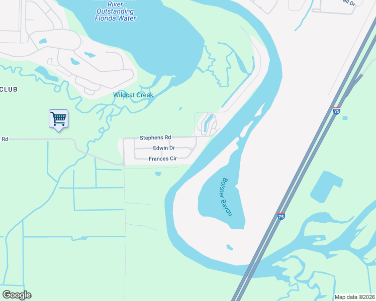 map of restaurants, bars, coffee shops, grocery stores, and more near 411 Frances Circle in Ruskin