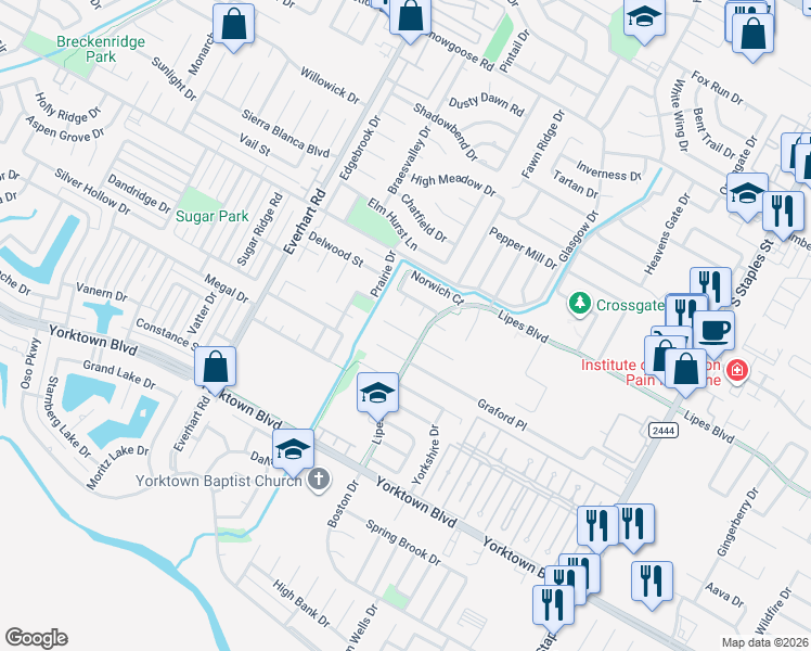 map of restaurants, bars, coffee shops, grocery stores, and more near 5025 Queen's Court in Corpus Christi