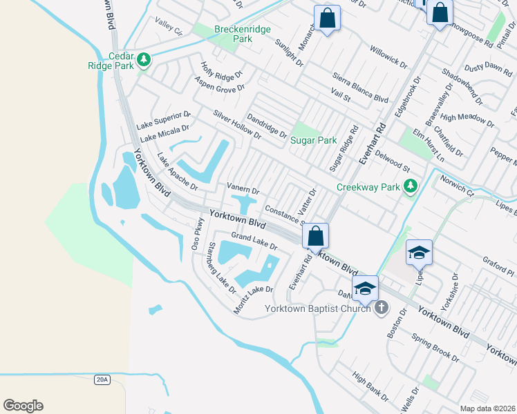 map of restaurants, bars, coffee shops, grocery stores, and more near 7433 Venice Drive in Corpus Christi