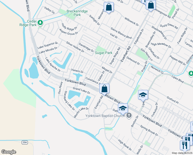 map of restaurants, bars, coffee shops, grocery stores, and more near 7409 Lugano Drive in Corpus Christi