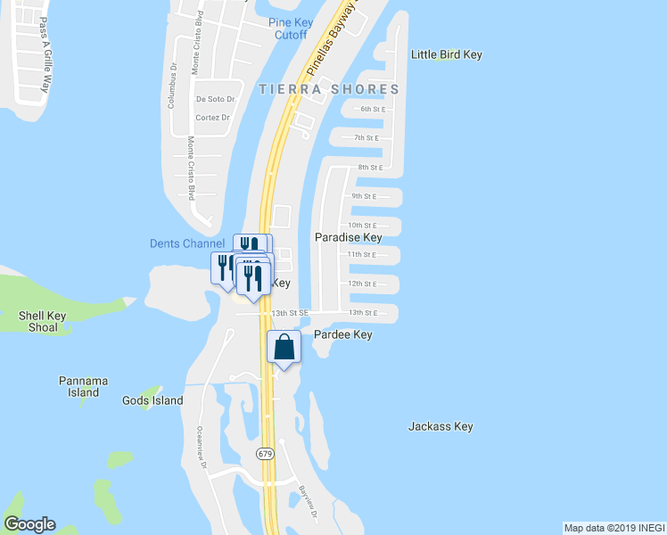 map of restaurants, bars, coffee shops, grocery stores, and more near 1118 2nd Avenue South in Saint Petersburg