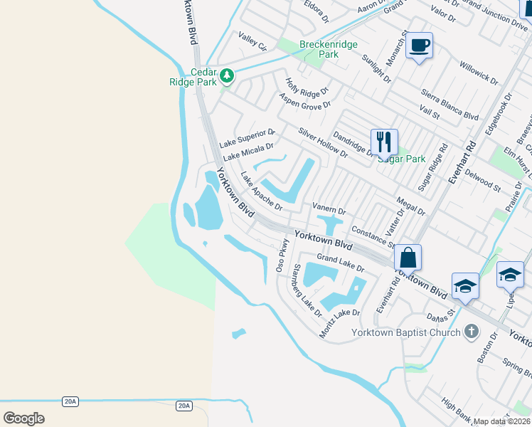 map of restaurants, bars, coffee shops, grocery stores, and more near 4318 Pontchartrain Drive in Corpus Christi
