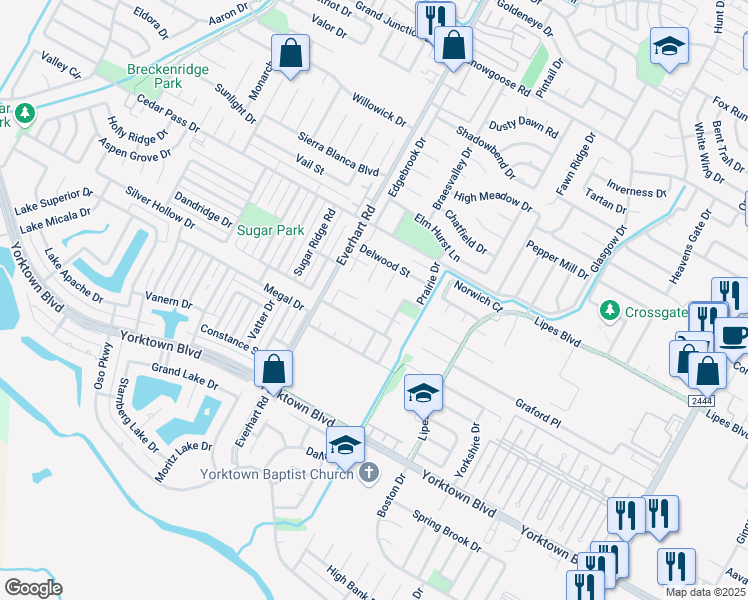 map of restaurants, bars, coffee shops, grocery stores, and more near 4906 Lake Medina Drive in Corpus Christi