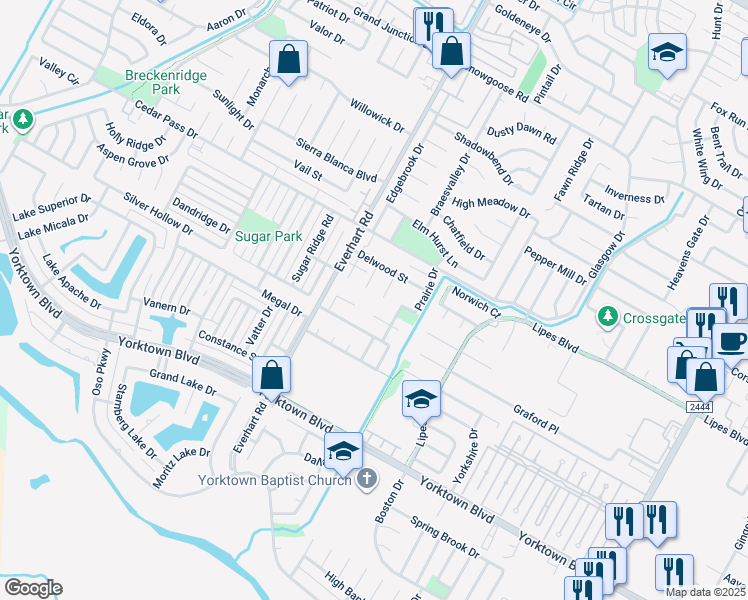 map of restaurants, bars, coffee shops, grocery stores, and more near 4906 Lake Medina Drive in Corpus Christi
