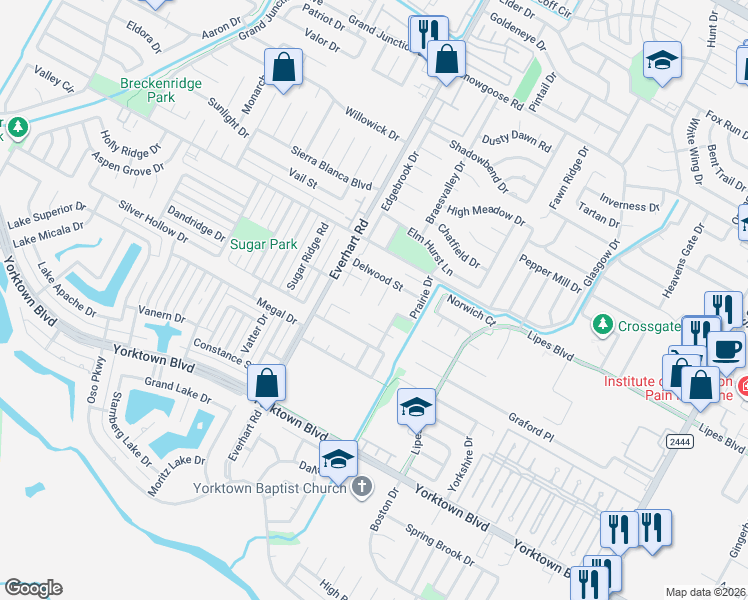 map of restaurants, bars, coffee shops, grocery stores, and more near 7210 Kress Circle in Corpus Christi