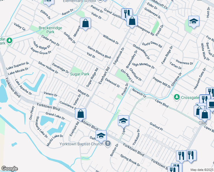 map of restaurants, bars, coffee shops, grocery stores, and more near 7217 Kress Circle in Corpus Christi