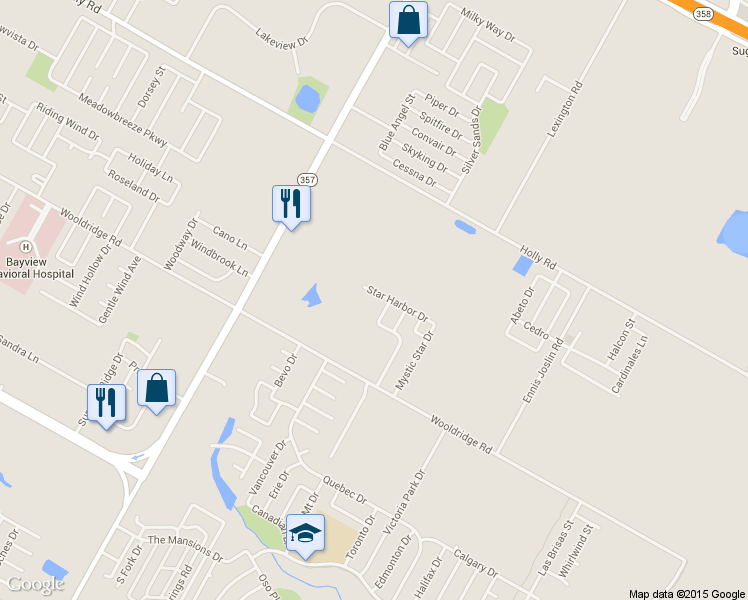 map of restaurants, bars, coffee shops, grocery stores, and more near 7477 Star Harbor Drive in Corpus Christi