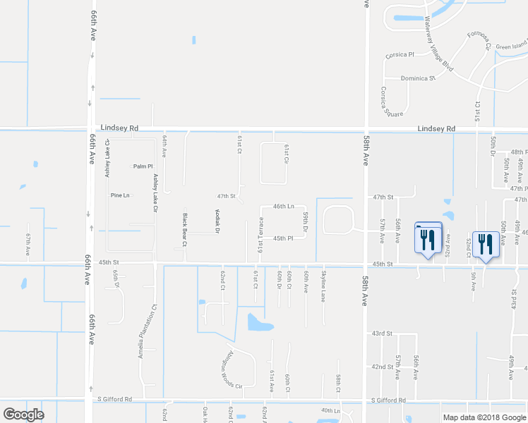map of restaurants, bars, coffee shops, grocery stores, and more near 6085 46th Lane in Vero Beach