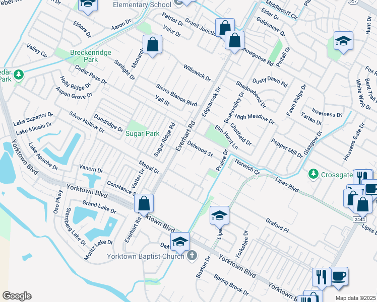map of restaurants, bars, coffee shops, grocery stores, and more near 7210 Kress Circle in Corpus Christi