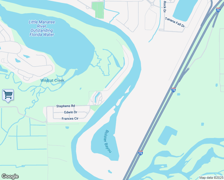 map of restaurants, bars, coffee shops, grocery stores, and more near 2630 River Bend Drive in Ruskin