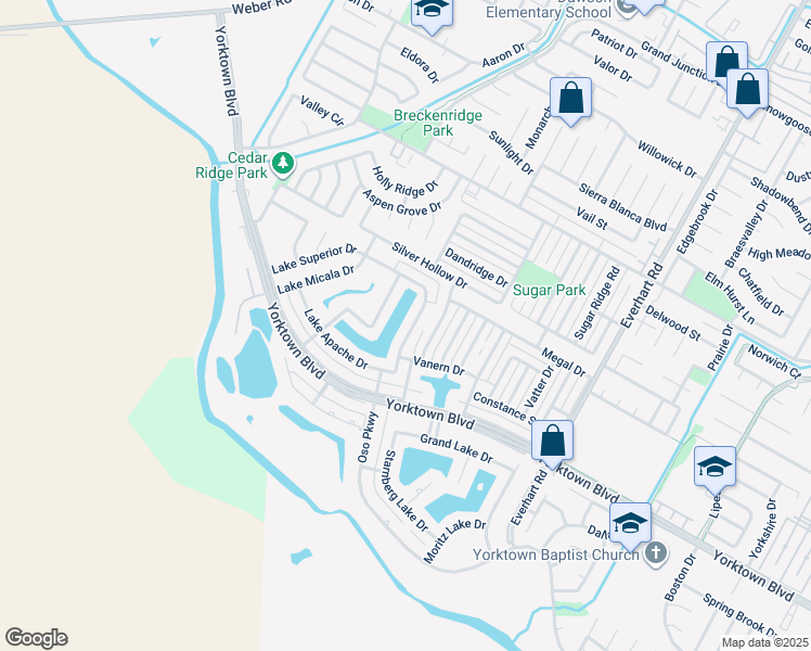 map of restaurants, bars, coffee shops, grocery stores, and more near 7429 Lake Superior Drive in Corpus Christi