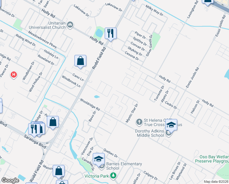 map of restaurants, bars, coffee shops, grocery stores, and more near 7477 Star Harbor Drive in Corpus Christi
