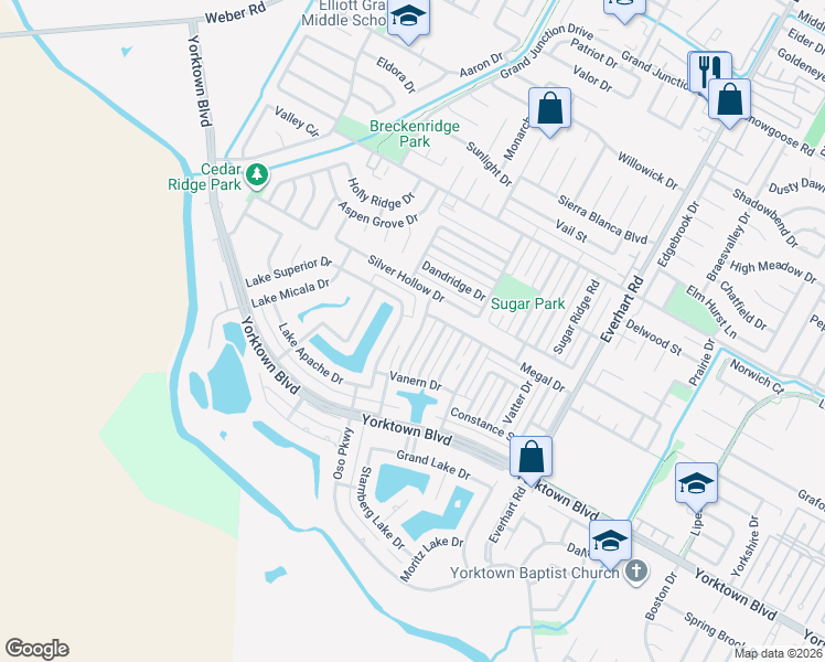 map of restaurants, bars, coffee shops, grocery stores, and more near 7430 Lake Neuchatel Drive in Corpus Christi