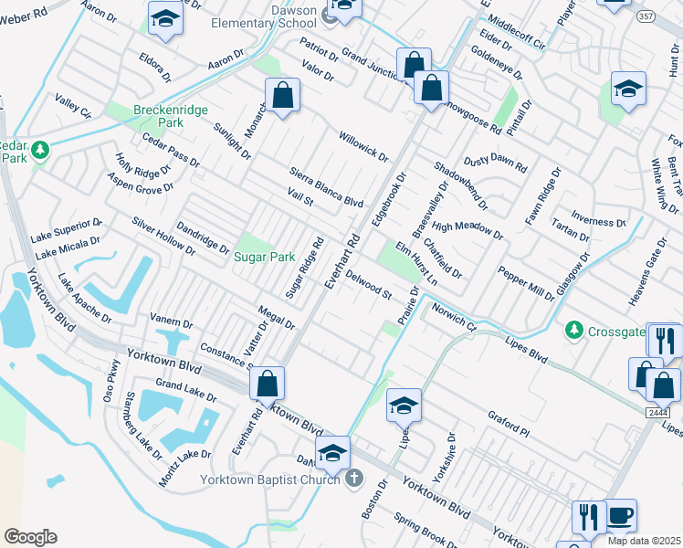 map of restaurants, bars, coffee shops, grocery stores, and more near 7209 Diamond Ridge Drive in Corpus Christi