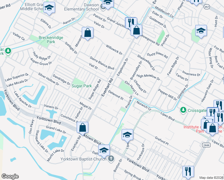 map of restaurants, bars, coffee shops, grocery stores, and more near 4816 Delwood Street in Corpus Christi