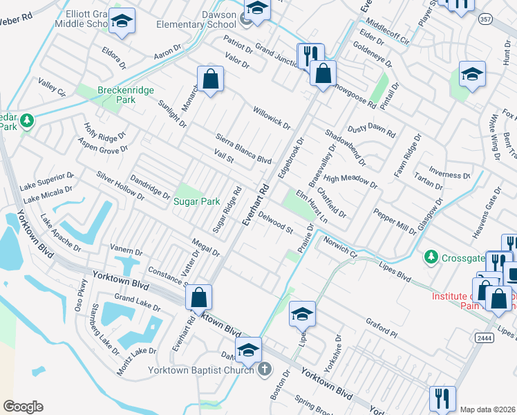 map of restaurants, bars, coffee shops, grocery stores, and more near 7209 Diamond Ridge Drive in Corpus Christi