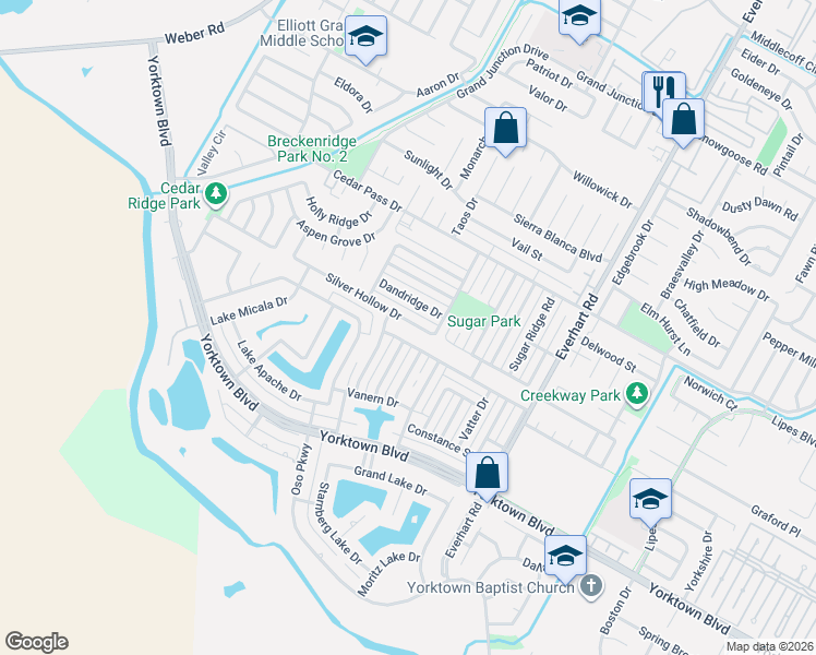map of restaurants, bars, coffee shops, grocery stores, and more near 4533 Silver Hollow Drive in Corpus Christi