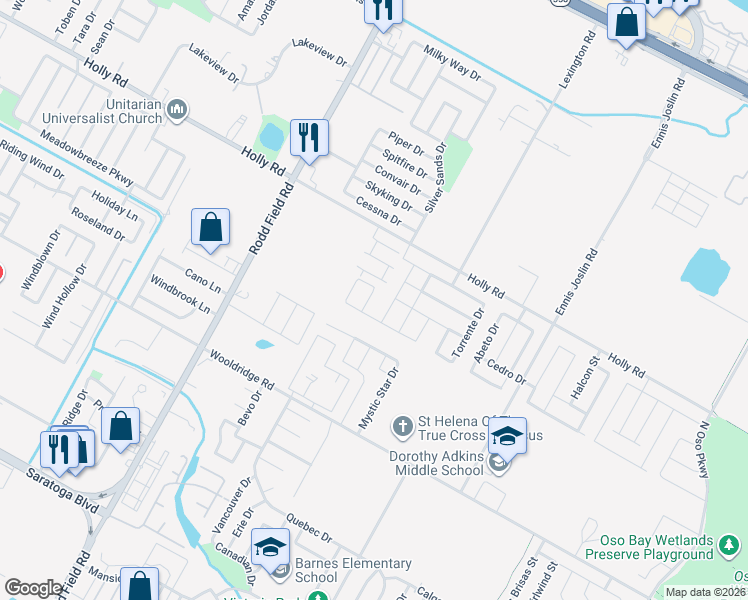 map of restaurants, bars, coffee shops, grocery stores, and more near 2209 Crystal Bay Drive in Corpus Christi