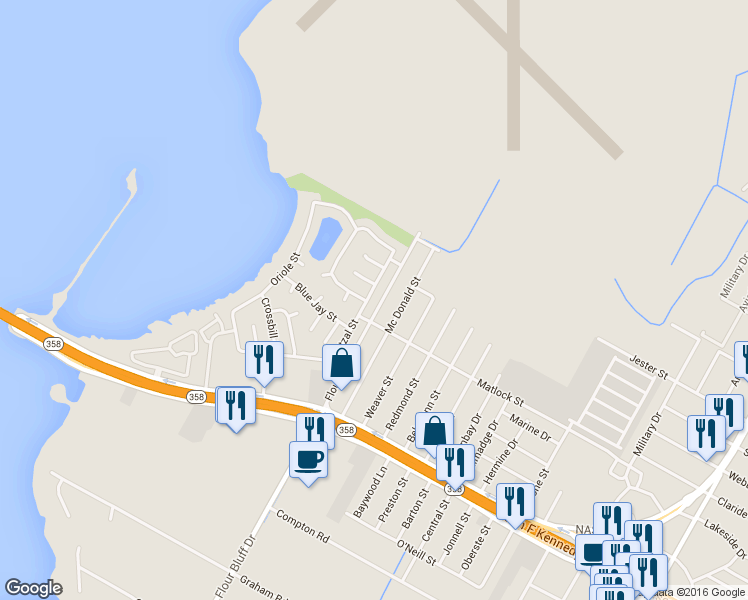 map of restaurants, bars, coffee shops, grocery stores, and more near 853 Quetzal Street in Corpus Christi