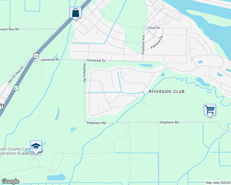 map of restaurants, bars, coffee shops, grocery stores, and more near 3931 Scramble Drive in Ruskin