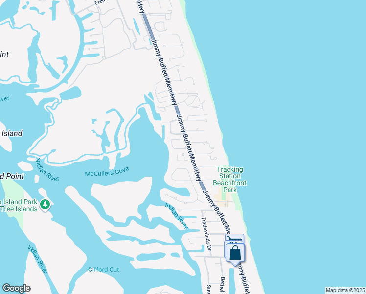 map of restaurants, bars, coffee shops, grocery stores, and more near 5101 Florida A1A in Indian River Shores