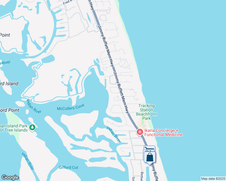 map of restaurants, bars, coffee shops, grocery stores, and more near 5101 Florida A1A in Indian River Shores