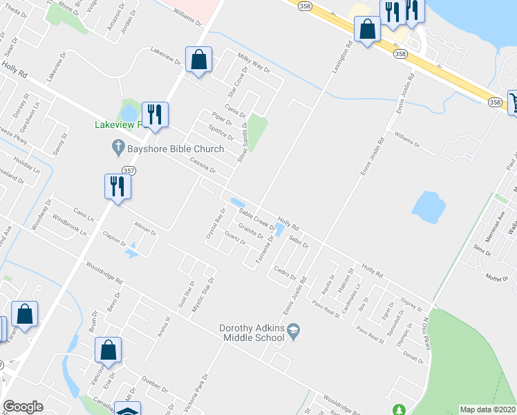 map of restaurants, bars, coffee shops, grocery stores, and more near 5630 Lexington Road in Corpus Christi