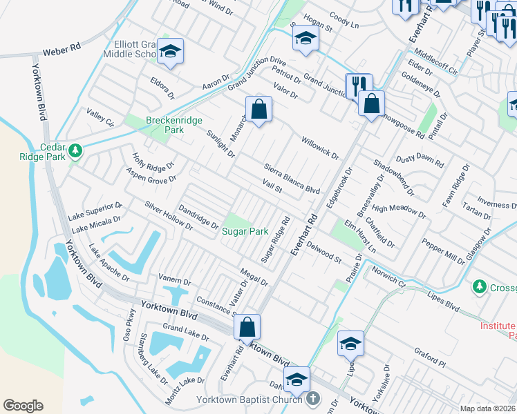 map of restaurants, bars, coffee shops, grocery stores, and more near 7213 Rugged Ridge Drive in Corpus Christi