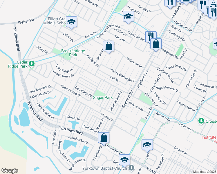 map of restaurants, bars, coffee shops, grocery stores, and more near 7213 Rugged Ridge Drive in Corpus Christi
