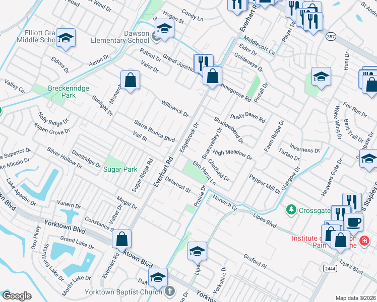 map of restaurants, bars, coffee shops, grocery stores, and more near 4814 Oak Knoll Circle in Corpus Christi