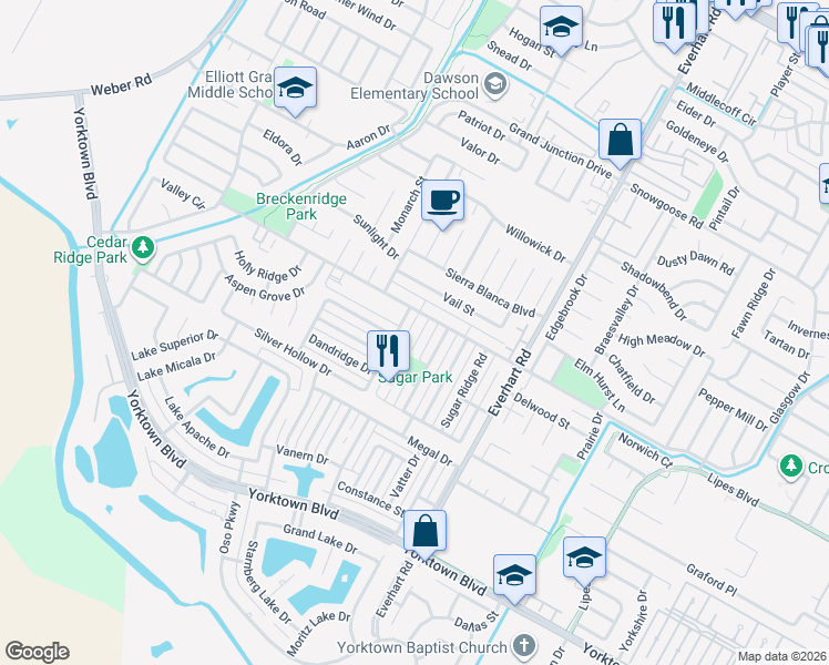 map of restaurants, bars, coffee shops, grocery stores, and more near 7213 Rugged Ridge Drive in Corpus Christi