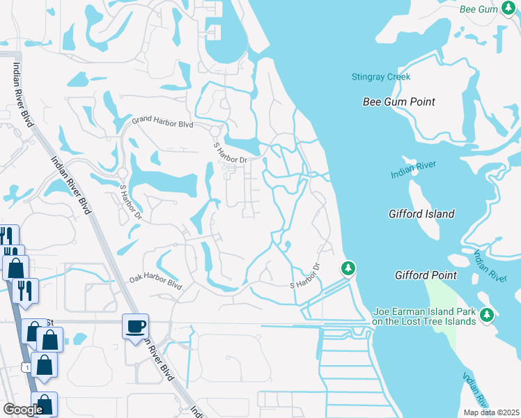 map of restaurants, bars, coffee shops, grocery stores, and more near 4816 Wood Duck Circle in Vero Beach