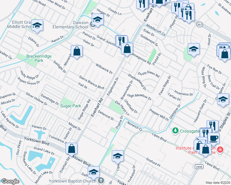 map of restaurants, bars, coffee shops, grocery stores, and more near 4814 Oak Knoll Circle in Corpus Christi