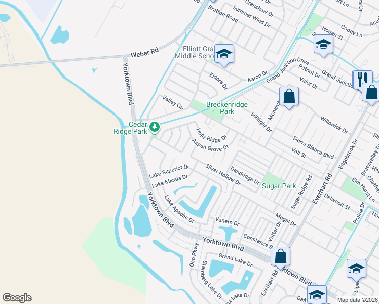 map of restaurants, bars, coffee shops, grocery stores, and more near 7305 Ivyridge Street in Corpus Christi