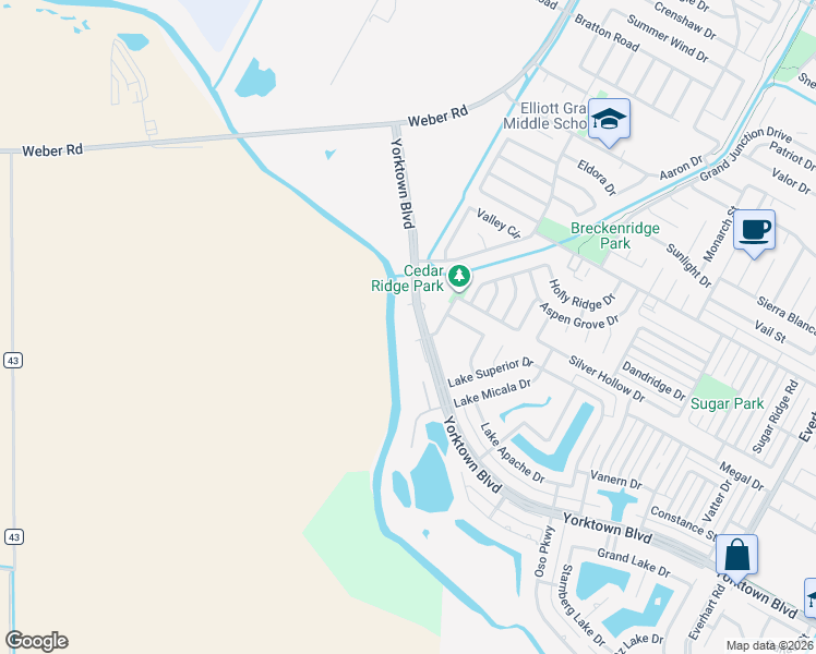 map of restaurants, bars, coffee shops, grocery stores, and more near 4018 Yorktown Boulevard in Corpus Christi