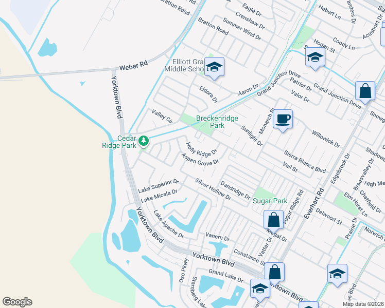 map of restaurants, bars, coffee shops, grocery stores, and more near 4338 Aspen Grove Drive in Corpus Christi