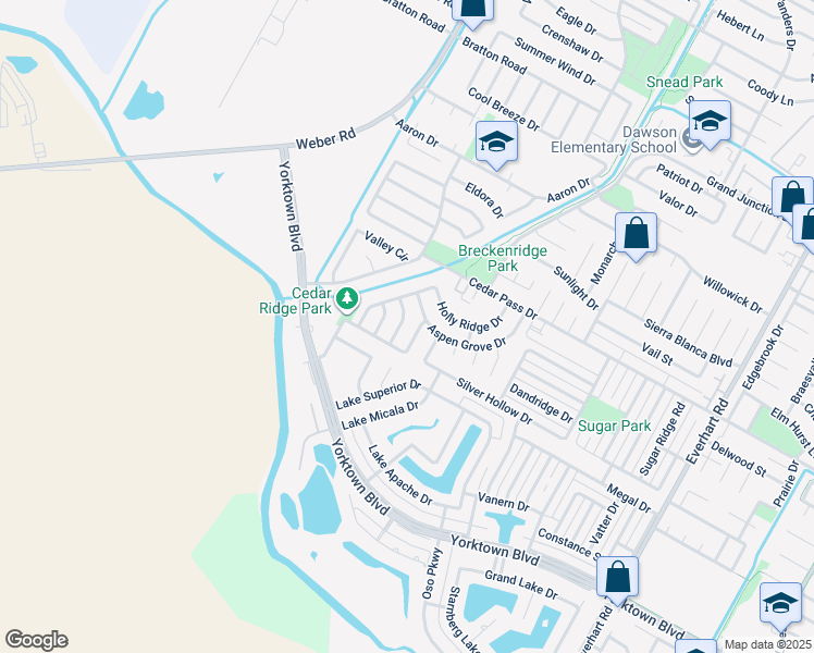 map of restaurants, bars, coffee shops, grocery stores, and more near 4242 Ridge View Drive in Corpus Christi